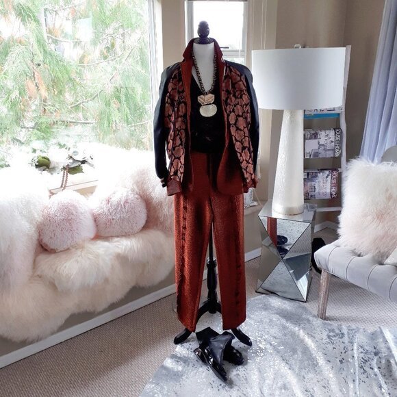 NWT Coach black & brown leather bomber jacket - Picture 7 of 12